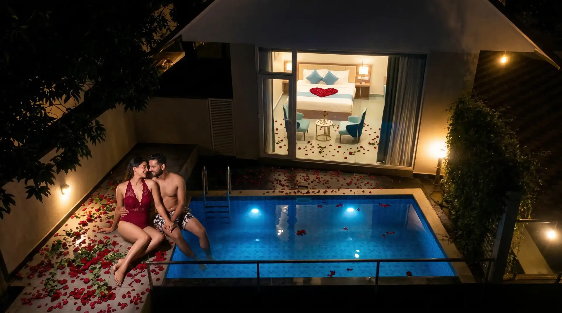 Riverside Private Pool Villa pool view